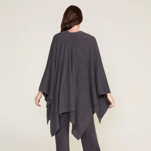 Barefoot Dreams CozyChic Lite Poncho Open Front Wrap Indigo Pacific Blue OS - Picture 2 of 15